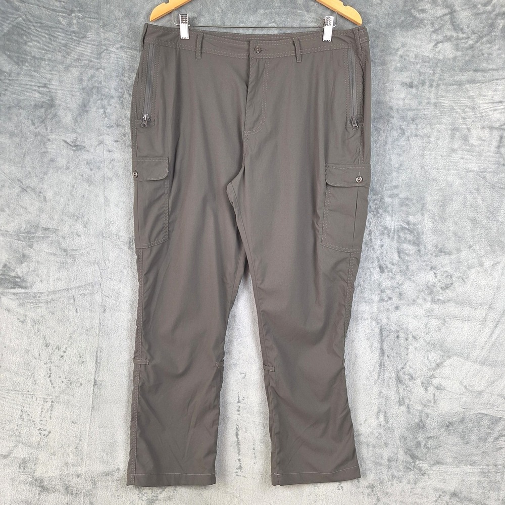 Clothing Arts P Cubed Pick Pocket Proof Pants Womens 16 Gray Chino Cargo Stretch